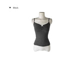 Essen Stripe Shirred Ribbon Lace Sleeveless