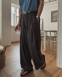 Summer Cooling Deep-Tuck Wide Slacks