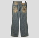 Summer Cool Oil Washed Flare Denim Pants
