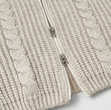 Cable Lulu Two-Way Loose Fit Knit Zip-Up