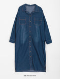 Tind Dark Blue Denim Long One Piece