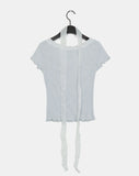 [Scarf set] Srin lace button short sleeve t-shirt