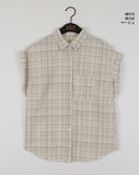 Lupo Linen Roll-Up Pocket Checkered Short Sleeve Shirt