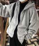 Boa fleece hooded zip-up