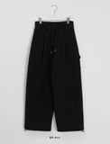 [unisex] Toemi banding string fleece brushed carpender wide pants