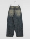 Shokumo washing wide denim pants