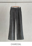 Anvel Belloa Corduroy Pintuck Wide Pants