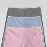 Summer Color Matching Stripe Banding Wide Pants