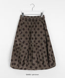 Koneki corduroy cut dot balloon midi skirt