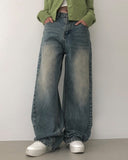 [A/M] Seulleon Cut Denim Washing Wide Pants