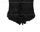 Rieti lace diagonal button crop sleeveless