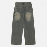 Denti damage brush denim pants