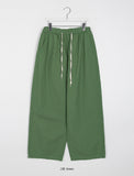 [unisex] Carrit Banding Wide Cotton Pants