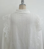 Crea Lace Collar Puff Blouse