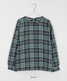 Novami Round Check Button Blouse