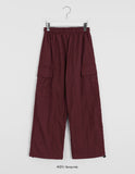 [unisex] Dihen banding string brushed wind cargo pants