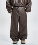 Vegan Leather Curved Pants