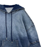 Gradation washing denim hoodie