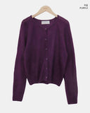 Luann Basic Wool Mohair Round Knit Cardigan