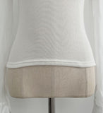 Monta Color Matching Off-Shoulder Knit Layered Shirt
