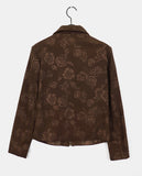 [MADE] Goats Vintage Rose Jacquard Suede Zip-Up Jacket