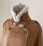 Kelmar Fur Collar Double Leather Mustang Half Jacket (Strap Set)