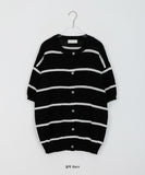 [unisex] Kosoni Color Stripe Boucle Short Sleeve Cardigan