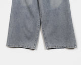 Mens Side Snap Slit Balloon Fit Denim Pants