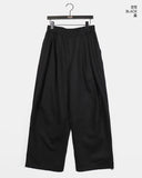 Mote cut key ring loop two-way wide cotton pants