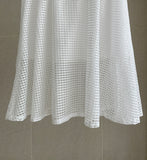 French Check See-Through Banding Flare Long Skirt