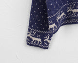 Sikok Snow Flower Nordic Pattern Two-Way Knit Zip-Up Cardigan