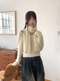 [Wool 20] Bafe Fleece Deep U-Neck Knit Muffler Set