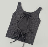 Dot Ribbon String Layered Unique Sleeveless