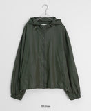 [unisex] Konite glossy string over hood wind jacket