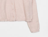 Sakura Frill Wave Wool Knit Cardigan