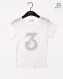 Pehole Jacquard Punching Number 3 Short-Sleeved T-Shirt
