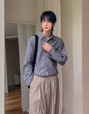 Polish pintuck wide slacks