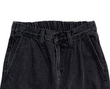 Head Black Blue Pintuck Wide Denim Pants
