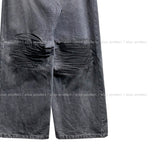 Hidden String Embo Coated Oil Denim Pants