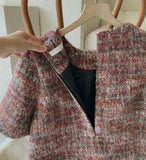 [35% wool] Racquet Round Tweed Mini One Piece