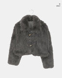 Naru Duffle Button Fur Short Jacket