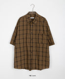 [unisex] Ototo Over Check Short Sleeve Shirt