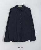 Feall size cotton long sleeve shirt - short ver.