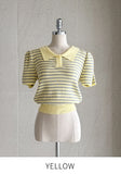Romans Collar Color Matching Stripe Knit