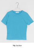 Kayari Color Basic Layered Crop Short Sleeve Tee