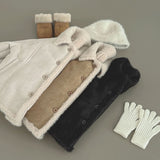 Suede Teddy Bear Button Collar Sleeve Fur Short Mustang