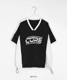 Chumin Sporty Color Matching Nylon Over Short Sleeve Tee