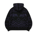 [2-WAY] Nordic Winter Hood Knit Zip-up