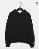Mickle Track Color Matching Snap Rivet Overfit Hoodie