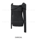 Chiro Ribbon Off-Shoulder Knit